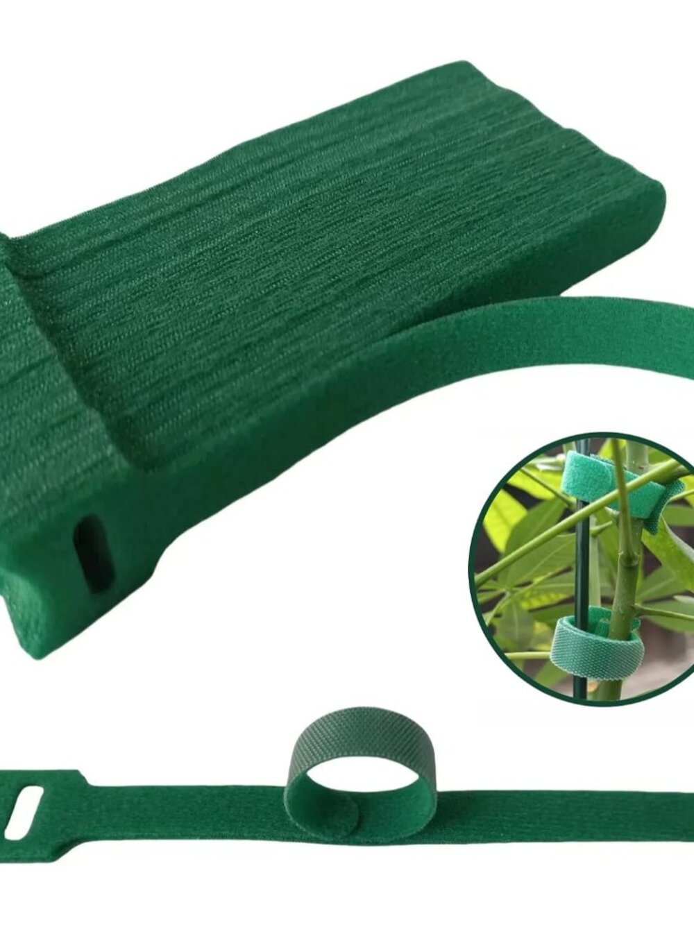 100Pcs 6-Inch Green Reusable Adjustable Plant Ties & Garden Tape